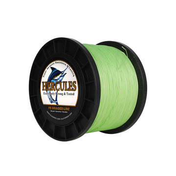 HERCULES 2000M 2187Yds Fluorescent Green 10lb-250lb PE Braid Fishing Line 12 Strands HERCULES